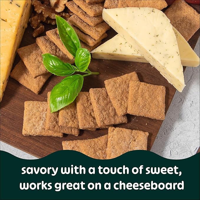 Must Love Crunchy Wheat Crackers - Healthy Lunch Snacks , Sweetened with Dates, Non-GMO - Great for Cheese Boards - Simple Ingredients, Vegan, Plant-Based - Just Sweet Enough - Healthy Snacking for Whole Family, 2 Pack x 5 oz