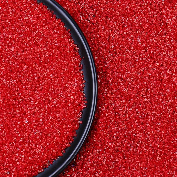 Red Sprinkles, Red Sanding Sugar for Cake Decorating, Sanding Crystal Sugar 130g/4.59oz, Cupcake, Cookie and Donuts Toppings, Wedding, Birthday Party Supplies