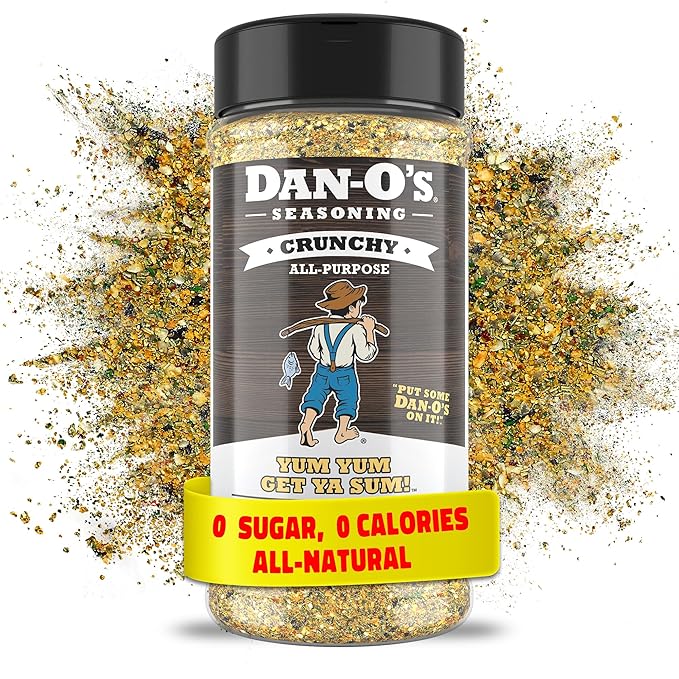 Dan-O's Crunchy Seasoning, 8.9 oz Bottle, Everything Seasoning for Fish, Eggs, Salads, Veggies and More, Sugar Free, Zero Calorie, Use this Spice Blend for Everything from Breakfast to Dinner