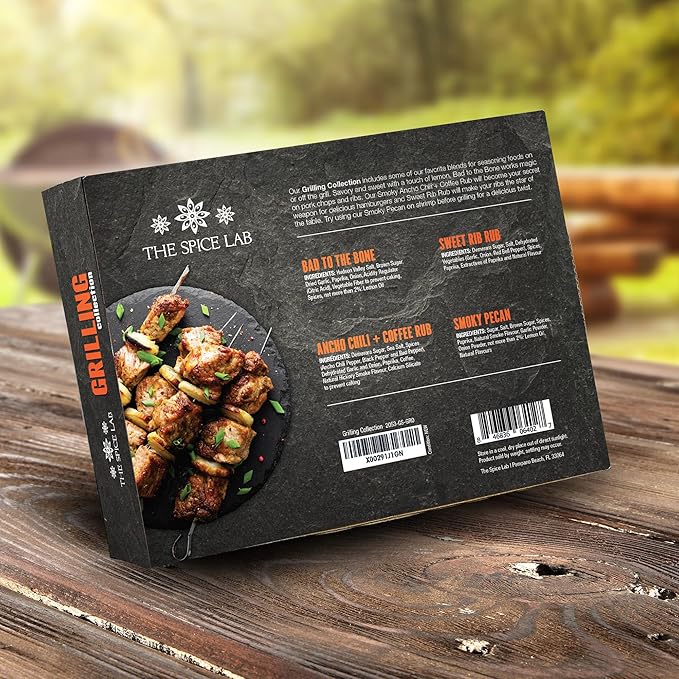 The Spice Lab BBQ Barbecue Spices and Seasonings Set - Ultimate Grilling Accessories Set - Gift Kit for Barbecues, Grilling, and Smoking - Great Gift for Men or Gift for Dad Made in the USA
