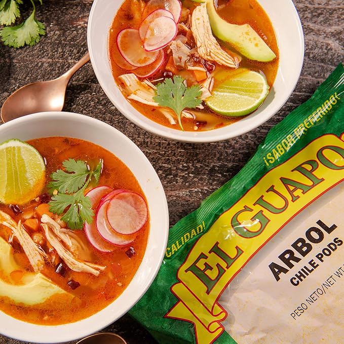 El Guapo Chile Pods Variety Pack, Hispanic Ingredients, Mexican Chiles, Includes Whole Guajillo, Pasilla Ancho, and Arbol, 12 oz