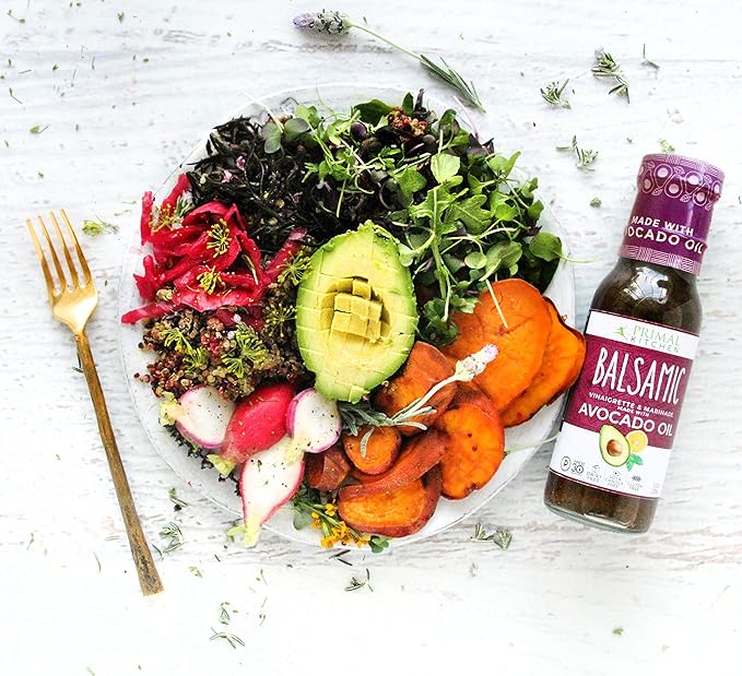Primal Kitchen Italian Dressing, Balsamic Vinaigrette, and Greek Dressing & Marinade, Made with Avocado Oil, 8 Fluid Ounces, Variety Pack of 3