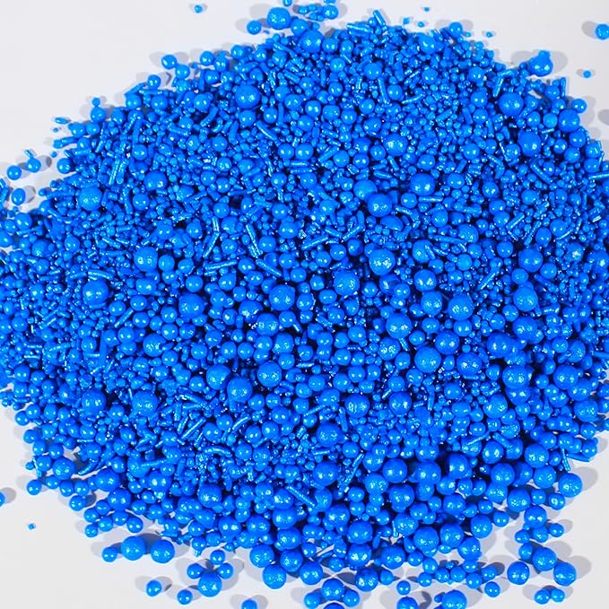 Confect Edible Sky Blue Sprinkles | Mix Pearl & Vermcelli | Edible Sprinkle | Sprinkles for Baking & Cake Decorative | Cookie Sprinkle - Vegan, Gluten-Free, Nut-Free, Soy-Free, Dairy-Free, Palm Oil-Free -4.2 Oz