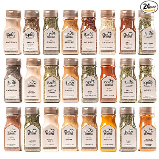 iSpice Spices and Seasonings Sets Starter Kitchen Set for Cooking - Spices Variety Pack Herb, & Seasoning |Gifts Home Basic Spice Set | 24 Pack Starter Spice Gift Set | Fiona
