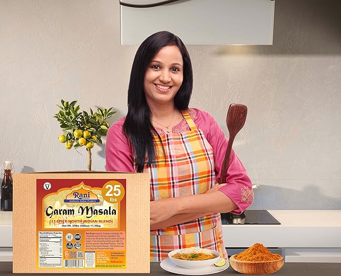 Rani Garam Masala Indian 11-Spice Blend 400oz (25lbs) 11.36kg Bulk Box ~ All Natural, Salt-Free | Vegan | No Colors | Gluten Friendly | NON-GMO | Indian Origin