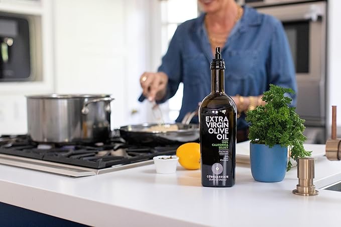 Cobram Estate California Select Extra Virgin Olive Oil - First Cold Pressed, Non-GMO, Keto Friendly, High in Antioxidants, Fruity & Balanced - Cold Pressed Olive Oil Bottle EVOO - 750 ml (Pack of 6)