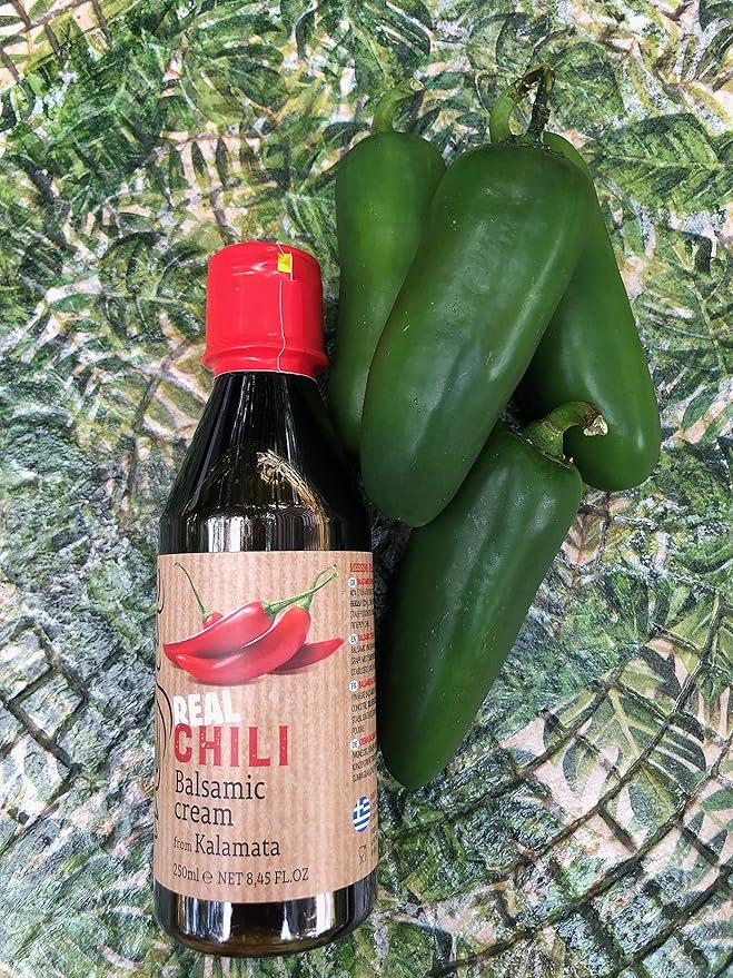 Messino Real Chili Balsamic Vinegar Glaze imported from Greece, 250 ml