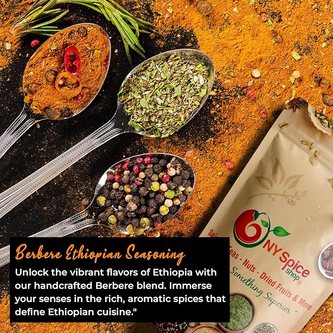 NY Spice Shop Ethiopian Berbere Spice Seasoning - 6 Ounce Ethiopian Berbere Spice Blend - Berber Spices - Spicy, Traditional Berber?™s Mix for Ethiopia Food