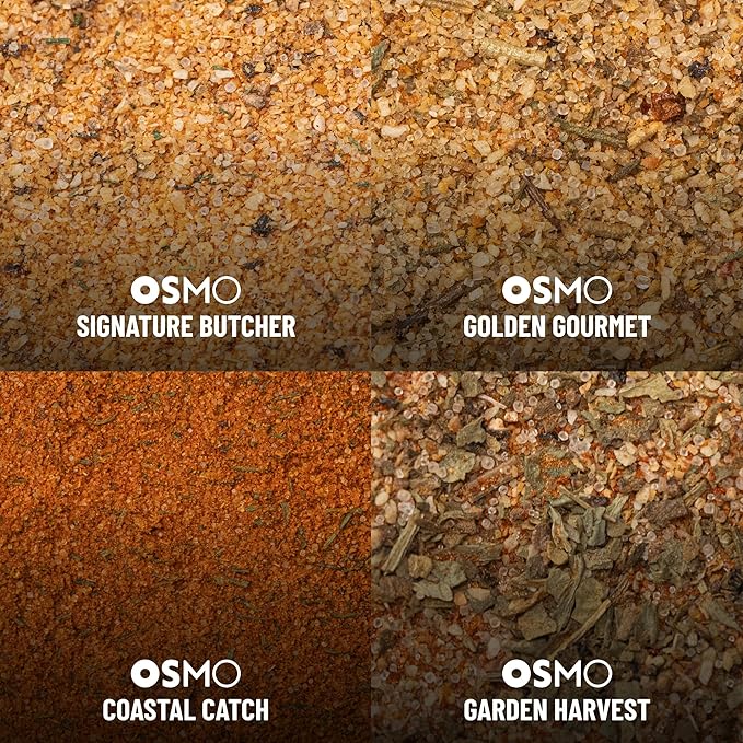 Osmo Seasoning Bundle 4pk - Premium Gourmet Seasoning Collection Perfect for Chicken, Steak, Fish or Vegetables, Chef-Selected Variety Pack for Cooking, Finishing & Grilling (4 Pack)