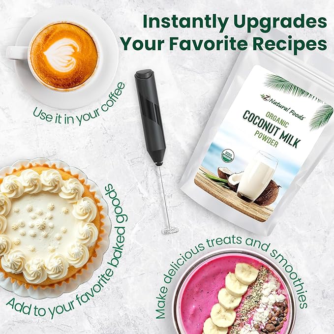 Z Natural Foods Organic Coconut Milk Powder - All-Natural Vegan Dairy-Free Alternative with MCTs - Unsweetened Coconut Creamer for Coffee & Smoothies - Gluten-Free, Non-GMO, 33 lbs