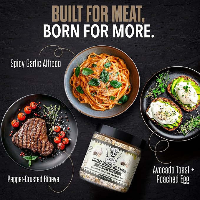 Chimi Boss Blends SPG Seasoning, 8oz ??Salt Pepper Garlic Dry Rub for Grilling, Smoking & BBQ ??Gourmet Small-Batch All-Purpose Spice Blend for Beef, Pork, Chicken & Vegetables ??Made in USA