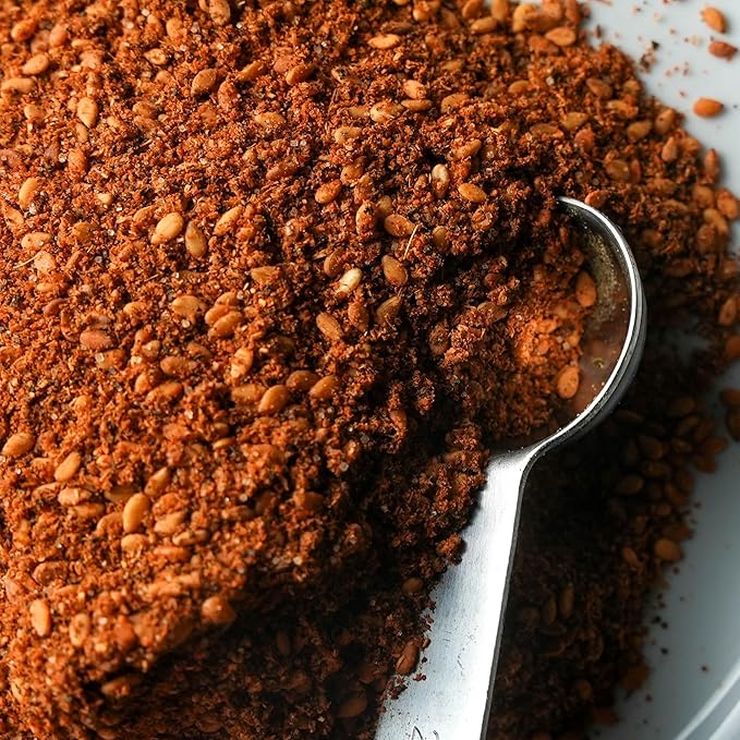 Spiceology ??Dukkah Seasoning ??Nut-Free Spice Blend with Sumac, Sesame, Cumin & Garlic ??Ideal for Meats, Seafood, Vegetables & Rice ??Chef-Crafted & Freshly Ground ??18 oz