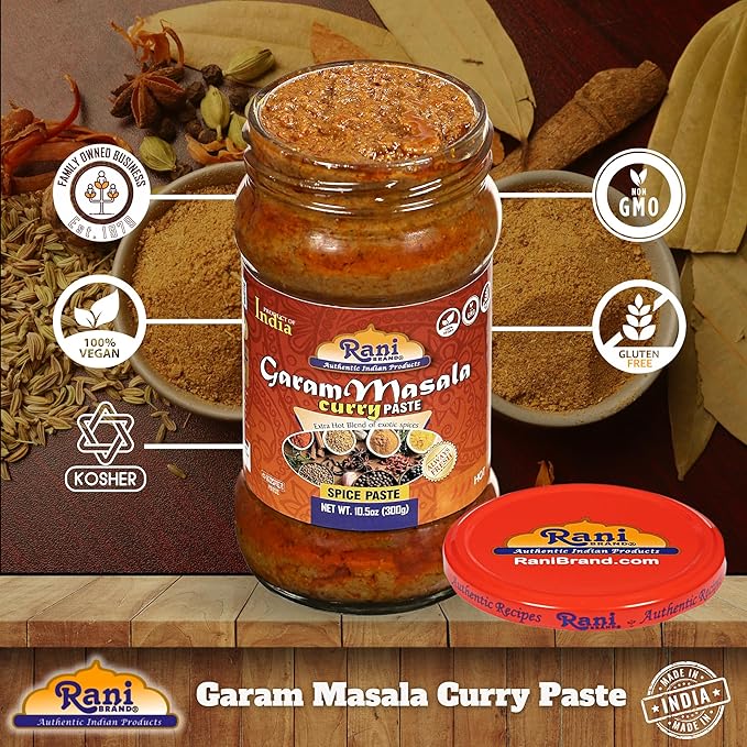 Rani Garam Masala Curry Spice Paste 10.5oz (300g) Glass Jar, Pack of 5+1 FREE ~ No Colors | All Natural | NON-GMO | Kosher | Vegan | Gluten Free | Indian Origin