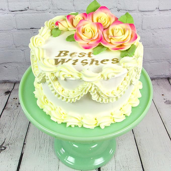 Global Sugar Art Exquisite Rose & Leaf Edible Sugar Cake Flowers Kit, Yellow with Rose by Chef Alan Tetreault