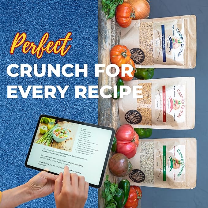 Cooper's Crumbs All Natural Gluten Free Low Carb Bread Crumb Alternative, High Protein, Vegan, Certified Kosher, Paleo, Keto, 3 Pack