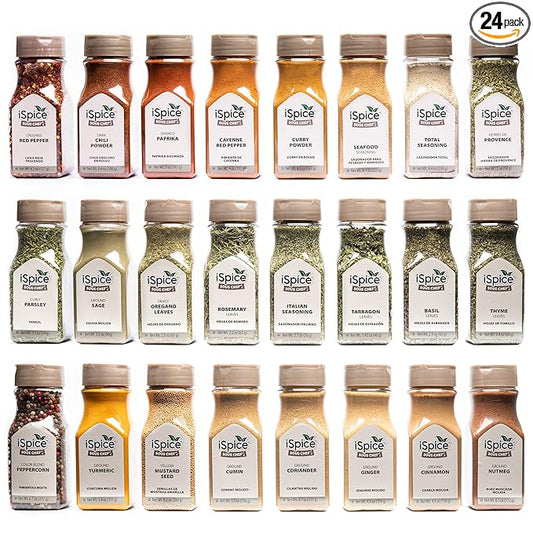 iSpice Starter Spice Set- Seasonings for Cooking - 24 Pack Starter Spice Gift Set | Silk Road