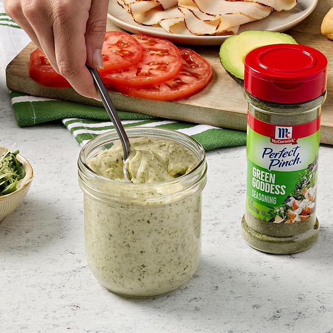 McCormick Perfect Pinch Seasoning, Green Goddess, For Adding Tangy, Herby Flavor to Chicken, Roasted Veggies, Dressings, Sauces & More, 4.23 oz