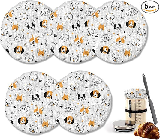 Cloth Covers for Sourdough Starter Jars, Cute Dog Bone Heat Preservation to Increase Fermentation for Bread Sewn Cloth Cover for Sourdough Starterç«? Packç«?,<div>