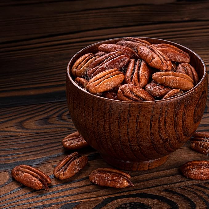 Pecans Whole Roasted Salted - 26 oz Reusable Container | Rich in Antioxidants | Low Carbs | Everyday Healthy Snack | Vegan | Keto Friendly | Certified Kosher | Great for Gift Giving, Baking, Cooking