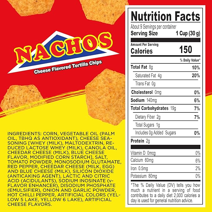 Diana Nachos Cheese-Flavored Tortilla Chips, 9.17 Oz (Pack of 15)