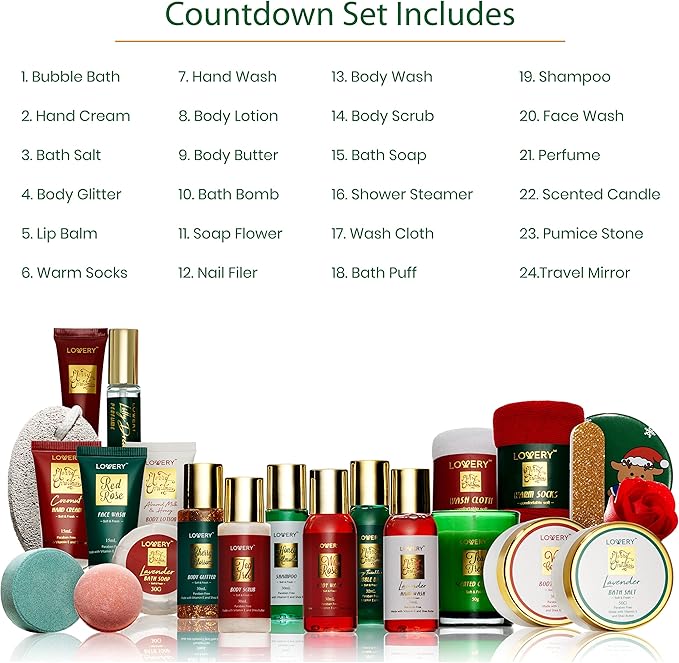 Advent Calendar 2025 Adult Women ??24pc Beauty & Spa Christmas Advent Calendar for Teen Girls ??Limited Edition Bath & Body Gift Set ??Makeup & Skincare Countdown Calendar