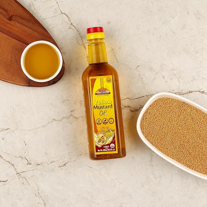 Rani Yellow Mustard Oil (Kachi Ghani) 16.9 Ounce (500ml) NON-GMO | Gluten Free | Vegan | 100% Natural | Kosher