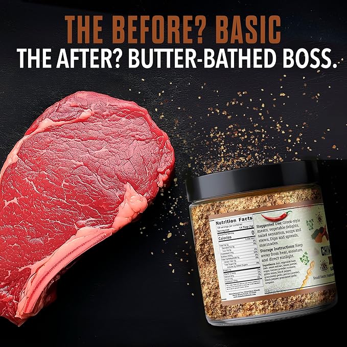 Chimi Boss Blends Cowboy Butter Seasoning, 7oz ??Garlic Herb Butter Dry Rub for Grilling, Smoking & BBQ ??Gourmet Small-Batch Spice Blend for Steak, Chicken, Seafood & Vegetables ??Made in USA