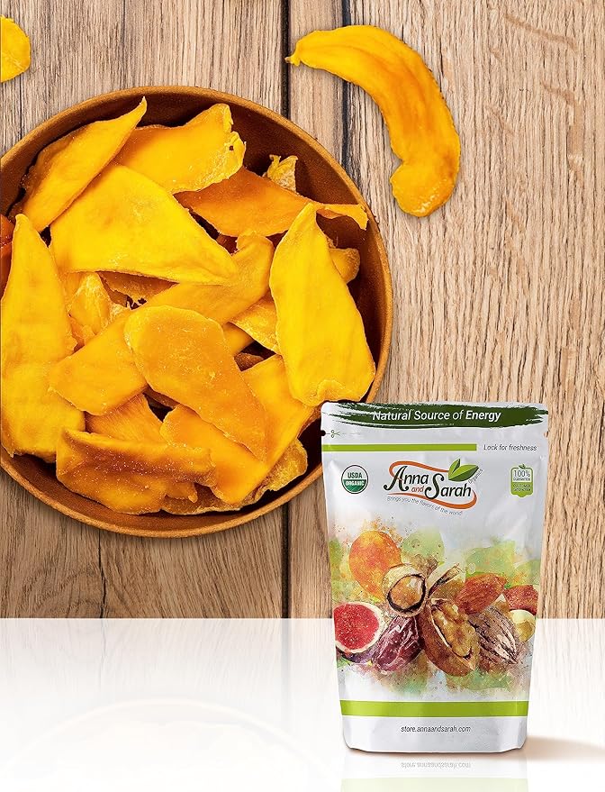 Anna and Sarah Organic Dried Mango, No Sugar Added Natural Snacks, 2 Lbs