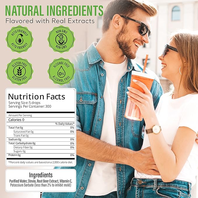 Stevia Select Root Beer Extract Water Flavor - Zero Calorie Sweetener - All Natural Liquid Stevia Water Enhancer - Keto Sugar Stevia Liquid - Keto Sweetener & Sugar Alternative 2 Oz (2 Pack)