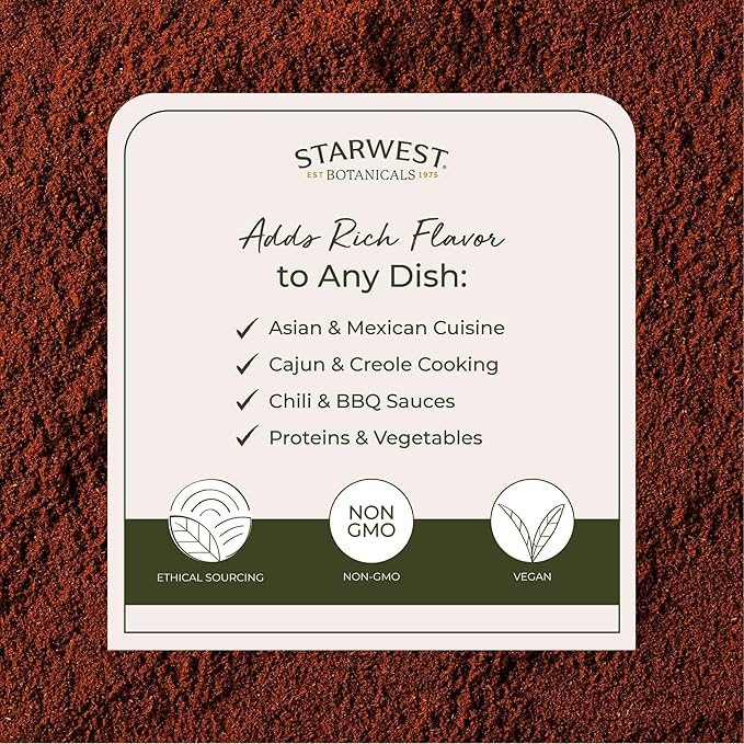Starwest Botanicals Organic Cayenne Pepper Powder 35k HU - Adds Heat, Red Pepper Spice for Seasoning & Marinades, Derived from Capsaicin, Certified Kosher, Non-GMO - Bulk 1 lb Bag