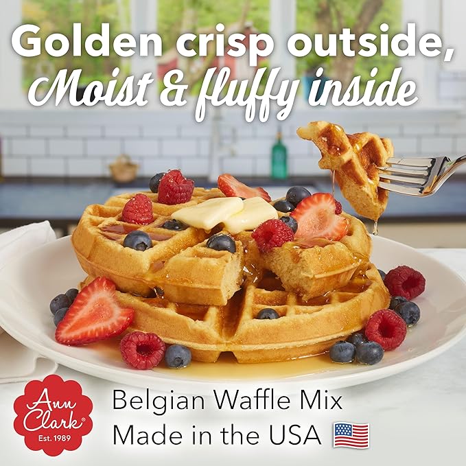 Ann Clark Gourmet Belgian Waffle Mix, 16 oz. Made in USA