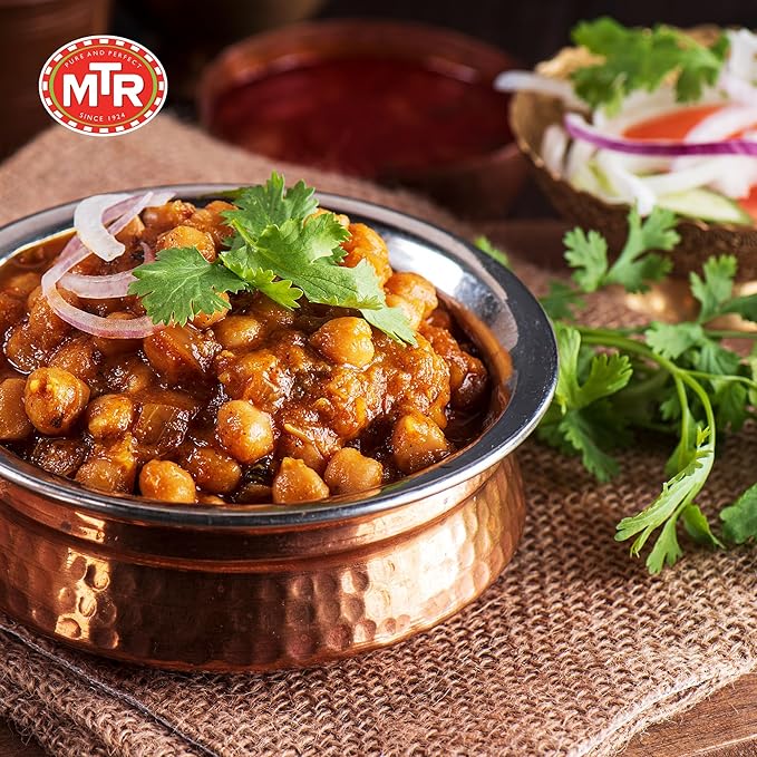 MTR - Minute Meals: Chana Masala - Savory Chickpeas in Spiced Gravy - Authentic Indian Ready-to-Eat Meal - No Added Preservatives - A Quick Meal Suitable for Vegetarians, Ready in Minutes! (Pack of 6)