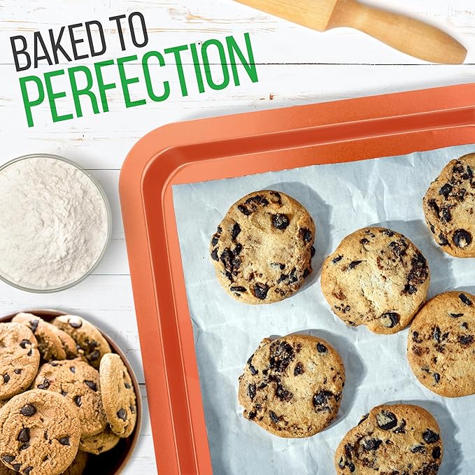 NutriChef 10-Piece Kitchen Oven Baking Pans - Deluxe Carbon Steel Bakeware Set with Stylish Non-stick Gray Coating Inside and Out, Dishwasher Safe & PFOA, PFOS, PTFE Free