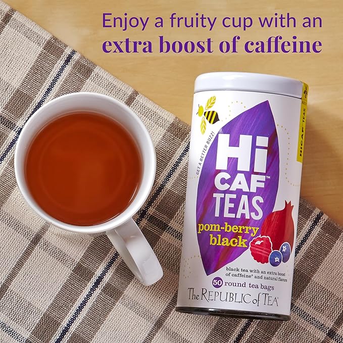 The Republic of Tea ??HiCAF Pom-Berry Black Tea, 50 Tea Bags, High in Caffeine