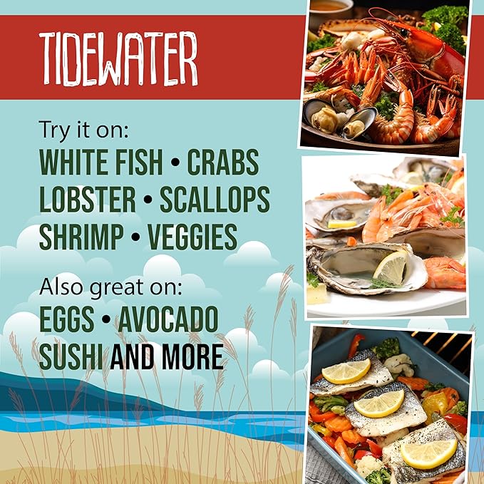 Flavor Seed Tidewater Organic Seafood Seasoning, All Purpose Fish Seasoning for Shrimp, Crab Meat, Lobster and Seafood Boils with Vegetables. Sugar Free, Vegan & Keto Friendly, Resealable 5 oz Pouch