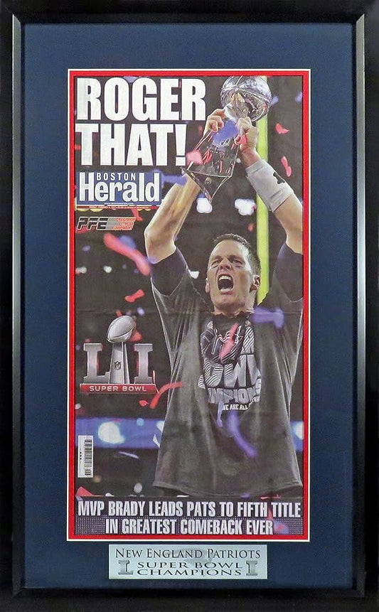 Patriots ?쏶B LI Champions??Boston Herald Framed Newspaper