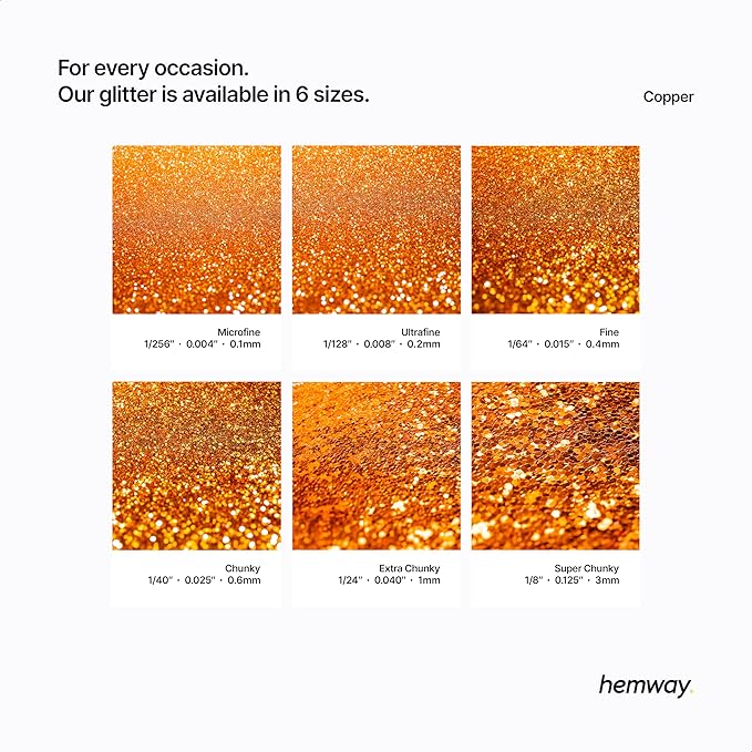 Hemway Premium Glitter Shaker - Copper | 115g Extra Chunky Metallic Flake Sequins for Resin & Epoxy Crafts | Craft Supplies for Tumblers, Festival, Art