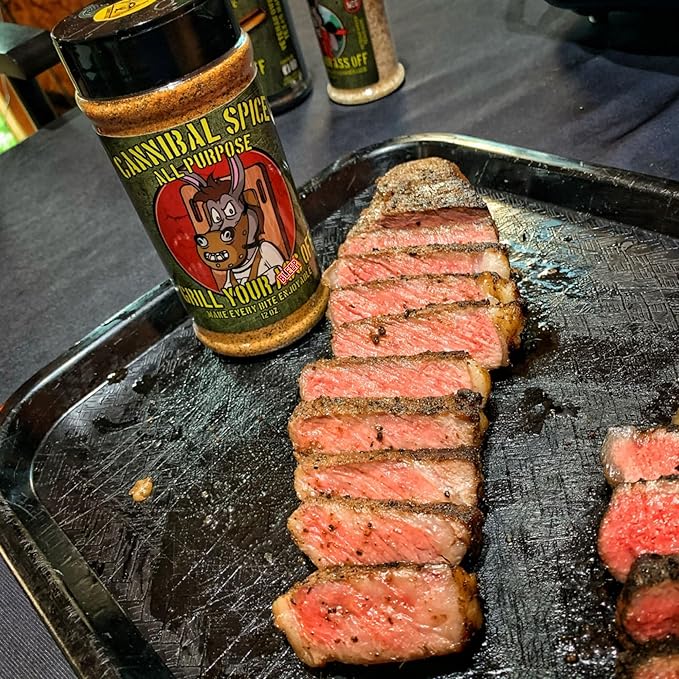 GYAO Cannibal BBQ Seasoning – 10oz Chili-Based Southern Texas BBQ Rub for Steak, Beef & Burgers – MSG & Gluten Free – USA Made & Veteran Owned