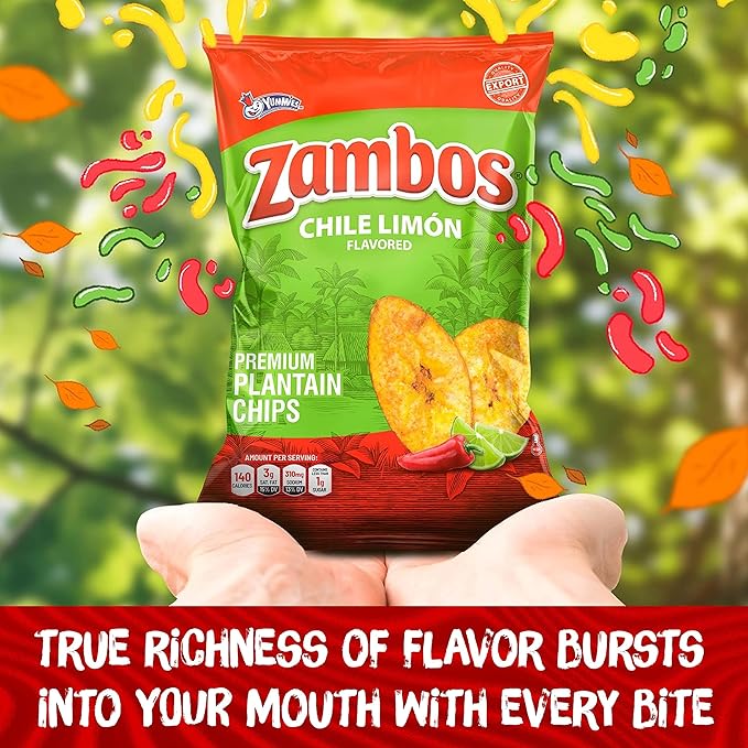 Zambos Plantain Chips Chile Limon (Pack of 4)