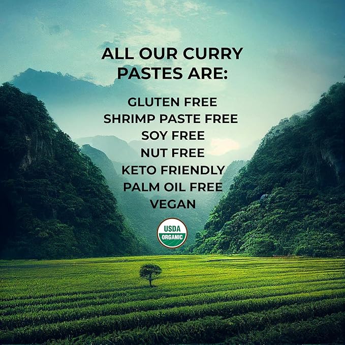 Red Thai Curry Paste ORGANIC. VEGAN. DAIRY FREE. SUGAR FREE. KETO FRIENDLY. MADE IN THAILAND. | case of 6 x 2.8 oz pouches