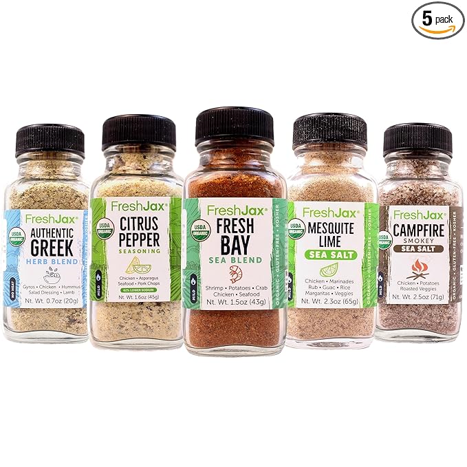 FreshJax Chicken Seasoning Gift Set | 5 Sampler Sized Organic Spices and Seasonings | Grilling Christmas Gifts for Men, Dads, Father | Gourmet Seasoning Set Packed in a Giftable Box