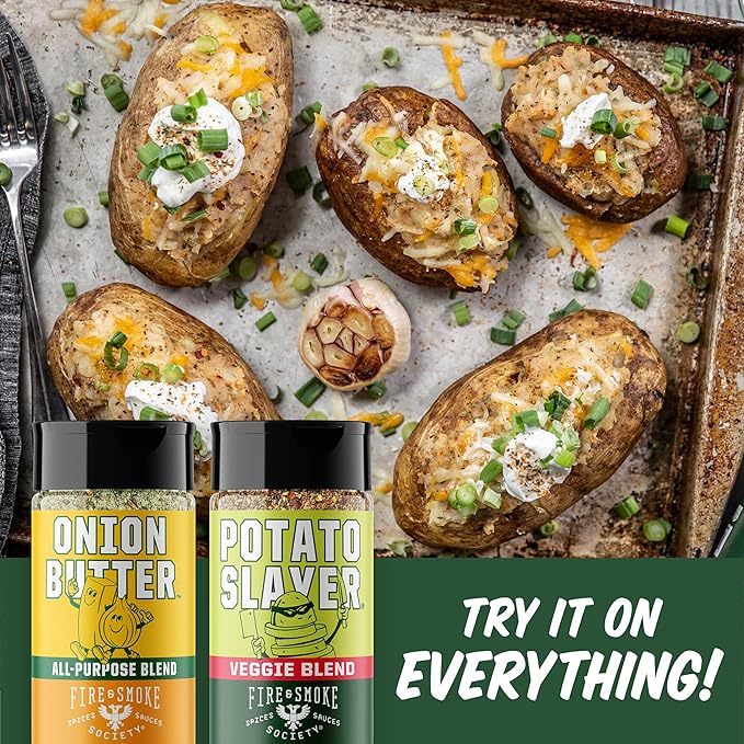 Fire & Smoke Society Essential Grill Variety Pack | BBQ Rubs and Seasonings, Grilling Gifts for Fathers Day, Mens Gifts | Steak Seasoning, Chicken, Burgers, Pulled Pork | Large Spices Set (8-Pack)