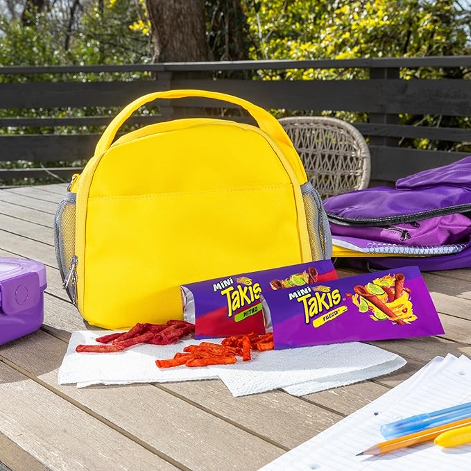 Takis Mini 25PK Bite Size Variety Pack, Assorted Flavored Mixed Rolled Tortilla Chips ??(15) Fuego Mini (10) Nitro Mini