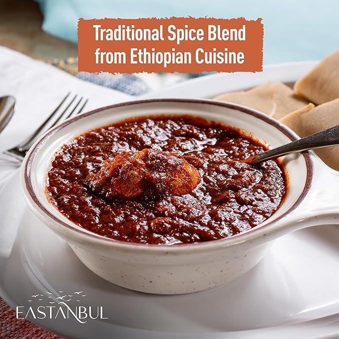 Eastanbul Berbere Spice Blend, 5.3oz Berbere Spice Ethiopian Authentic Mix, Berbere Seasoning Medley, AKA Berberre Spice, Barbere, For Exotic Ethiopian Cooking & Much More