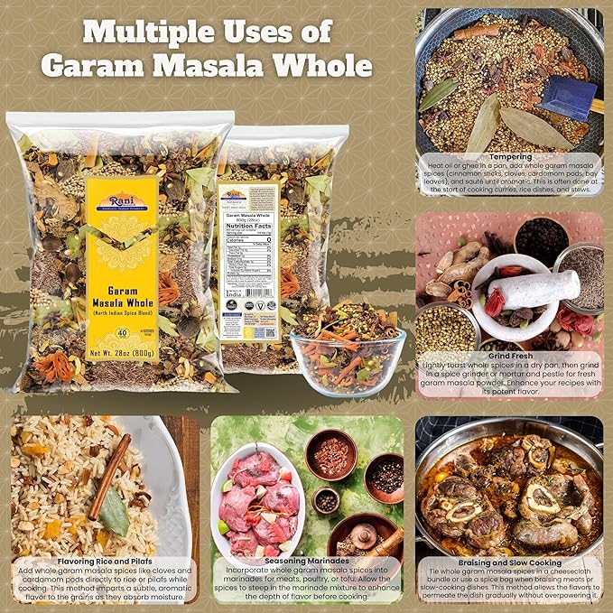 Rani Garam Masala Indian 11 Whole Spices Blend 28oz (800g) ~ All Natural, Salt-Free | Vegan | No Colors | Gluten Friendly | NON-GMO | Indian Origin