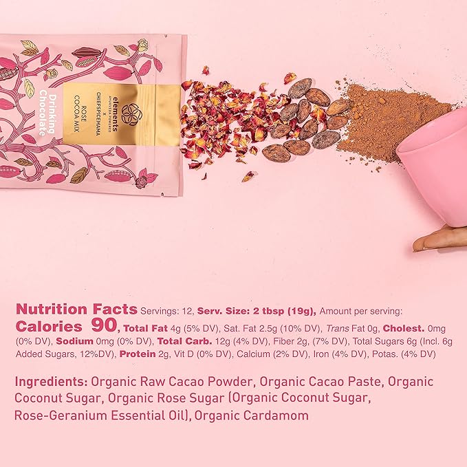 Elements Truffle Dark Hot Chocolate Variety 3 Pack- Ashwagandha, Rose & Turmeric- Heavy Metal Tested- Raw, Vegan, Ethically Sourced, Plant Based- Ayurveda Inspired -8 oz Pack of 3