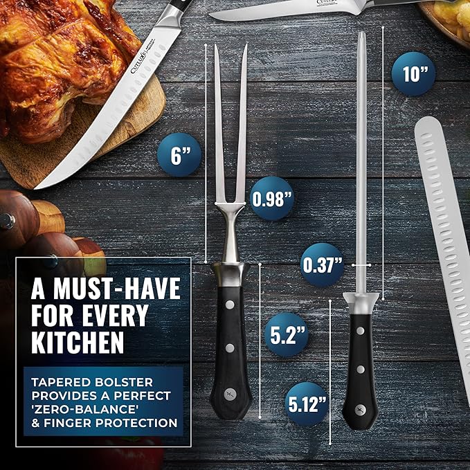 Cutluxe 5-Piece Butcher Knife Set ??Slicing Carving Knife Set for Meat Cutting, Ultra Sharp German Steel, Full Tang, Ergonomic Handles ??Artisan Series