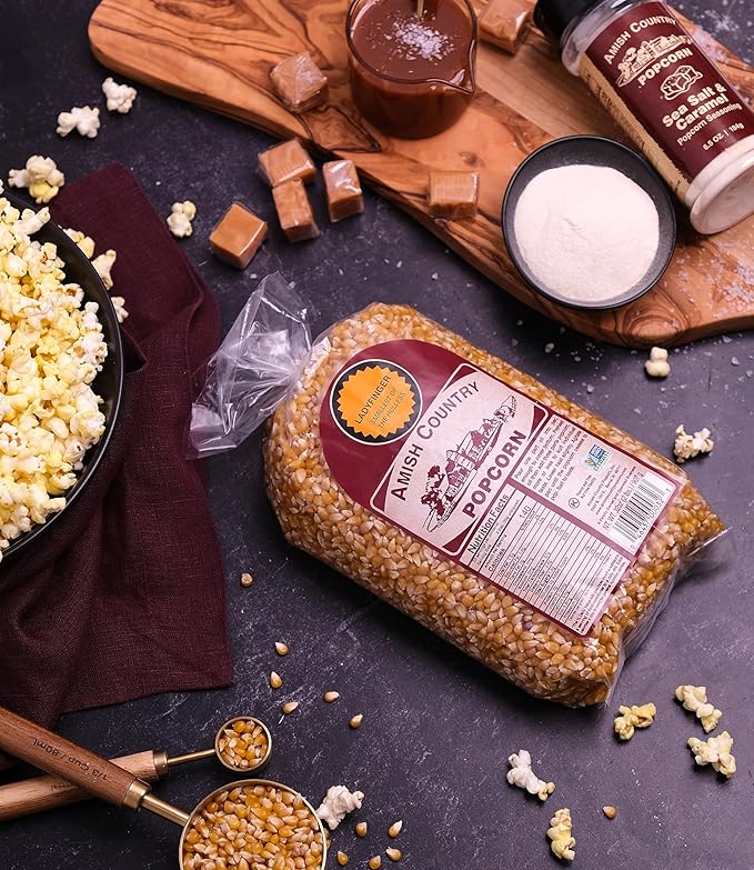 Amish Country Popcorn | 2 Lb Ladyfinger Kernels | Old Fashioned, Non-GMO and Gluten Free (2lb Bag)