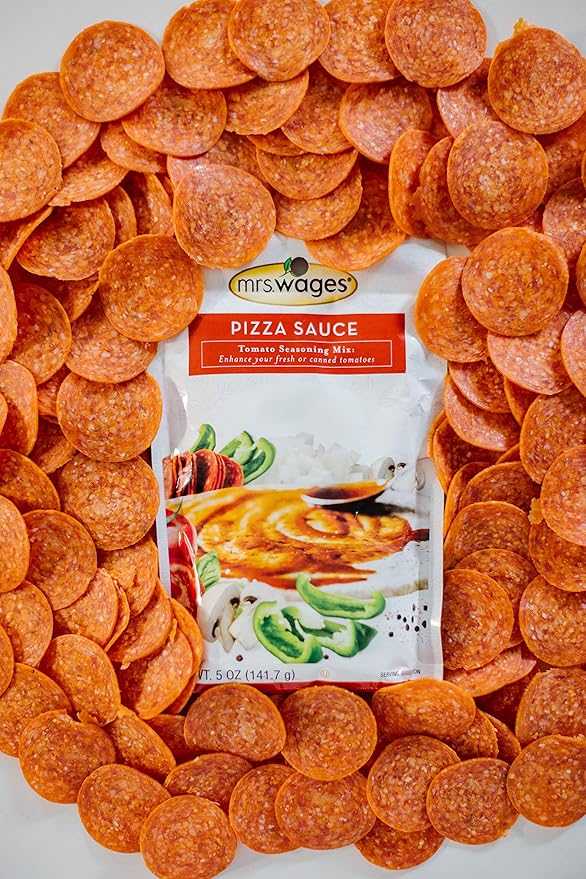 Mrs. Wages Pizza Sauce Canning Mix, Easy-To-Use, Simple Homemade Pizza Sauce, Great Flavor, Easy To Freeze or Serve Fresh, 5 oz packet (Value Pack Of 6)