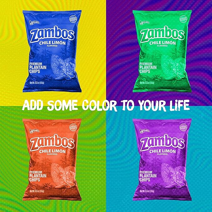 Zambos Plantain Chips Chile Limon (Pack of 4)